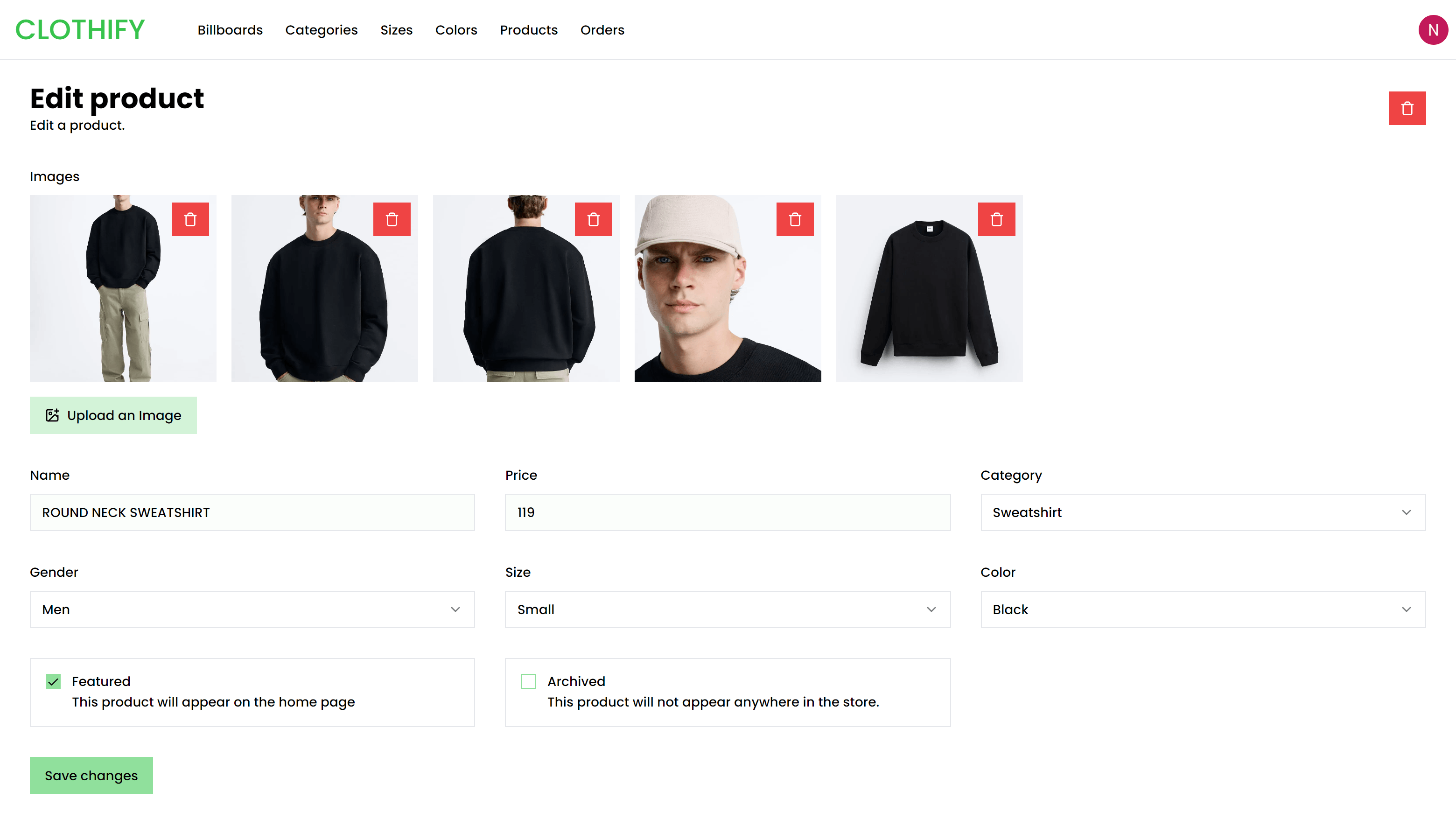 Clothify-Dashboard
